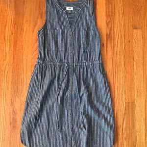 Chambray tie waist dress